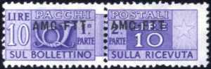 1949-53, 10 L. violetto con soprastampa ... 