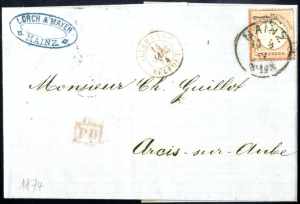 1874, Brief aus Mainz vom 13.3. nach Arcis ... 