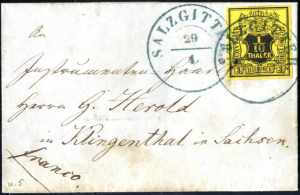 1853, 2 Briefe, einer aus Stade am 20.9. ... 