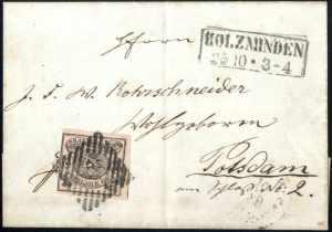 1853, Brief aus Holzminden vom 25.10. nach ... 