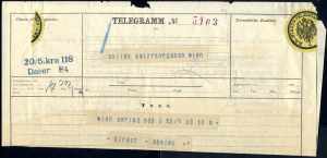 1857/84, drei Telegramme davon zwei mit dem ... 