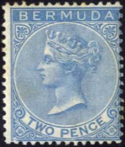 1865, 2 d. dull blue unused with large part ... 
