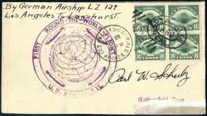 1929, Erster Weltrundflug von Zeppelin L.Z. ... 