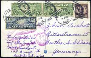 1928, Zeppelinkarte vom 25.10.1928 von ... 