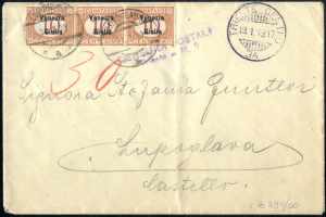 1919, lettera in porto dovuto del 13.1.1919 ... 