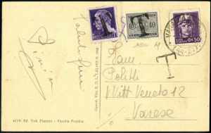 1946, cartolina del 2.7.1946 da Varallo ... 
