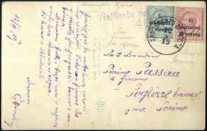 1919, cartolina del 12.4.1919 da San Lorenzo ... 