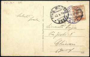 1919, cartolina postale del 9.4.1919 da ... 