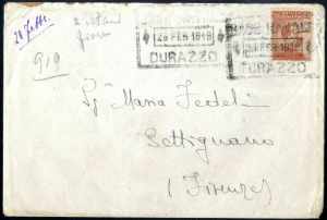 1919, lettera del 28.2.1919 da Durazzo ... 