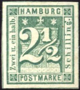 1864, 2 1/2 S. dunkelopalgrün, sehr gut ... 