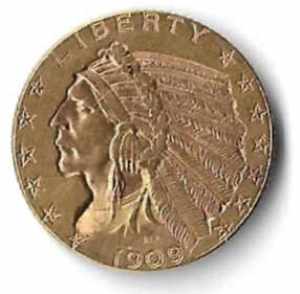 1909, 5 Dollar Indian Head, Feingold 7,52 ... 