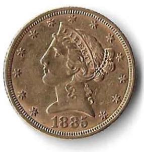1885, 5 Dollar Liberty Head, Feingold 7,52 ... 