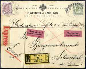 1899, eingeschriebener Nachnahmebrief per ... 