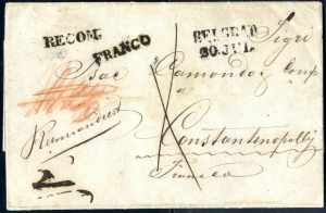 1856, eingeschriebener Franco-Brief von ... 