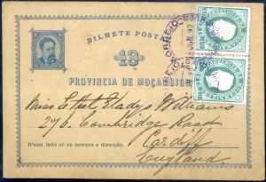 1892, Ganzsachenkarte 10 R. mit ... 