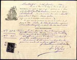 1882, Transportdokument von Kustendje am ... 