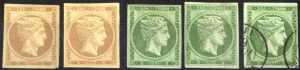 1861, first Athens print: two 2 lepta brown ... 