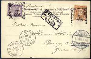 1903, Postkarte vom 22.6.1903 von Paramaribo ... 
