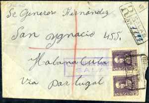 1939, eingeschriebener Brief von Salas am ... 