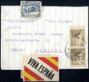 1937, 2 Briefe nach Italien je mit ... 
