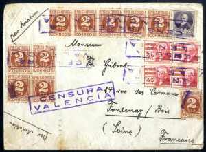 1937, Flugpostbrief aus Valencia nach ... 