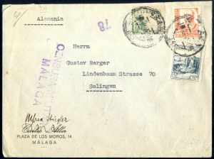 1937/38, 3 Briefe von Malaga zwei nach ... 