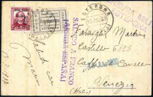 1937, Ansichtskarte vom Estepona vom 15.7. ... 
