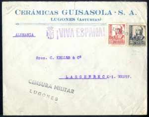 1938, Brief aus Lugones nach Laggenbeck ... 