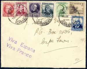 1937, Brief von Las Palmas am 16.3. nach ... 