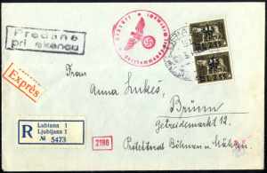 1944, Reko-Expreßbrief vom 8.3.1944 von ... 