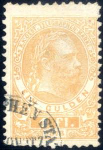 1873, 1 Fl. Telegrafenmarke im Buchdruck in ... 