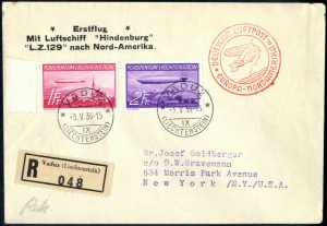 1936, zwei eingeschriebene Luftpostbriefe, ... 