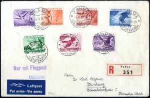 1939, eingeschriebener Luftpostbrief, mit ... 