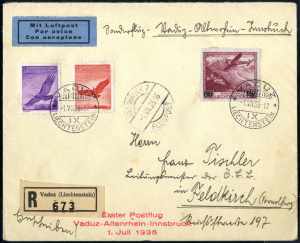 1935, sechs Luftpostbriefe, vier ... 