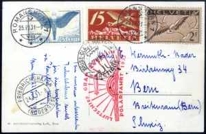 1931, Zeppelinbrief und Karte der Polarfahrt ... 