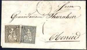 1870, kleines Briefchen von Rebstein am ... 