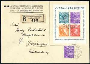 1934, eingeschriebener Brief von Zürich am ... 