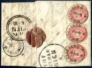 1864, Brief frankiert mit rückseitigem ... 
