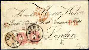 1866, Auslandsbrief frankiert mit ... 