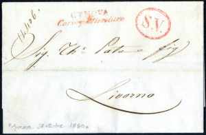 1850, lettera franca del 28.10.1850 da ... 