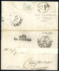1851, lettera in porto dovuto del 11.2.1851 ... 