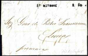 1847, lettera del 21.10.1847 da Livorno a ... 