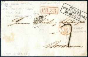 1853, Brief von Berlin / Potsdamer Bahnhof ... 