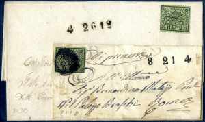 1858, 4 lettere da Frascati per Roma ... 