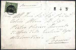 1857, lettera da Frascati il 4.3 per Roma ... 