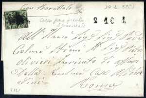 1857, lettera da Frascati il 10.1 per Roma ... 