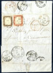 1859, lettera della linea Vittorio ... 