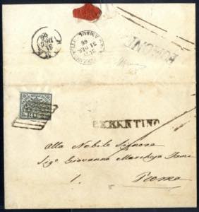 1866, lettera da Frosinone il 31.12 per ... 