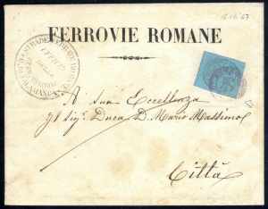 1867, lettera delle Ferrovie Romane per ... 