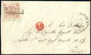1860, lettera da Ariano il 15.2 per Napoli ... 